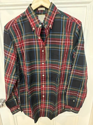NWT JCrew Retail Men’s Secret Wash Black Stewart Tartan. Size Small. Classic Fit - Image 1 of 4