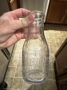 P. Reisz Dairy geprägte Pint Milchflasche Jacksonville Florida FL - Bild 1 von 12
