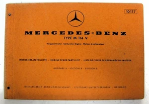 MERCEDES-BENZ Type M 114 V Car Engine Illustrated Parts List 1970 #10177 Ed. B - Picture 1 of 7