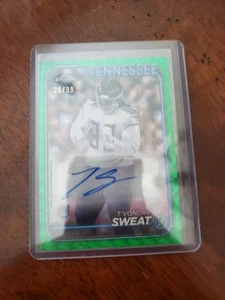 Autógrafo de novato cromado Topps 2024 verde geométrico RC T'Vondre Sweat 20/99 - Imagen 1 de 2