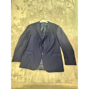 Peter Millar Mens Navy Blue Wool Blazer Jacket 46R "Made in Canada" "Union Made" - Picture 1 of 12