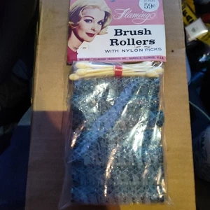 Vintage Flamingo Bürstenrollen mit Nylon Plektren 7 Rollen im Paket - Bild 1 von 2