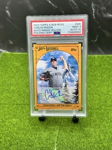 2023 Topps X Bob Ross Carlos Rodon Auto #82E Indian Yellow /25 PSA 9 Auto 10 NYY - Picture 1 of 3