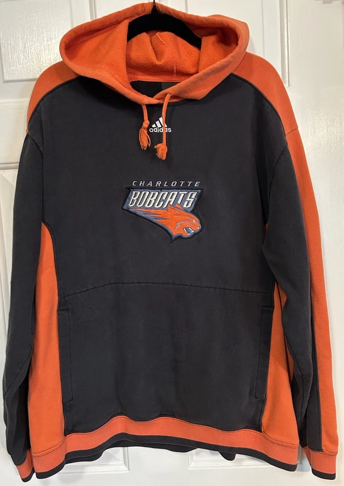 NBA Adidas Charlotte Bobcats Hoodie Sweatshirt Size Medium M Embroidered - Image 1 of 4