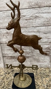 Vintage Copper Brass Deer Stag Weathervane 20” - Picture 1 of 10