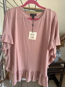 Pink Tunic Top With Frilled Edges - Picture 1 of 4