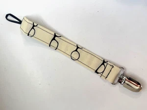 Marshmueller Pacifier Clip Holder with Glasses Print Design Made in USA - Picture 1 of 10