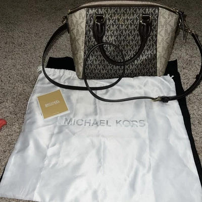 MICHAEL KORS Sienna Medium Two-Tone Graphic Logo Messenger Bag - Image 1 of 4