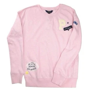 Polo Ralph Lauren pink football patch logo Crew long sleeve sweatshirt Medium - Picture 1 of 6