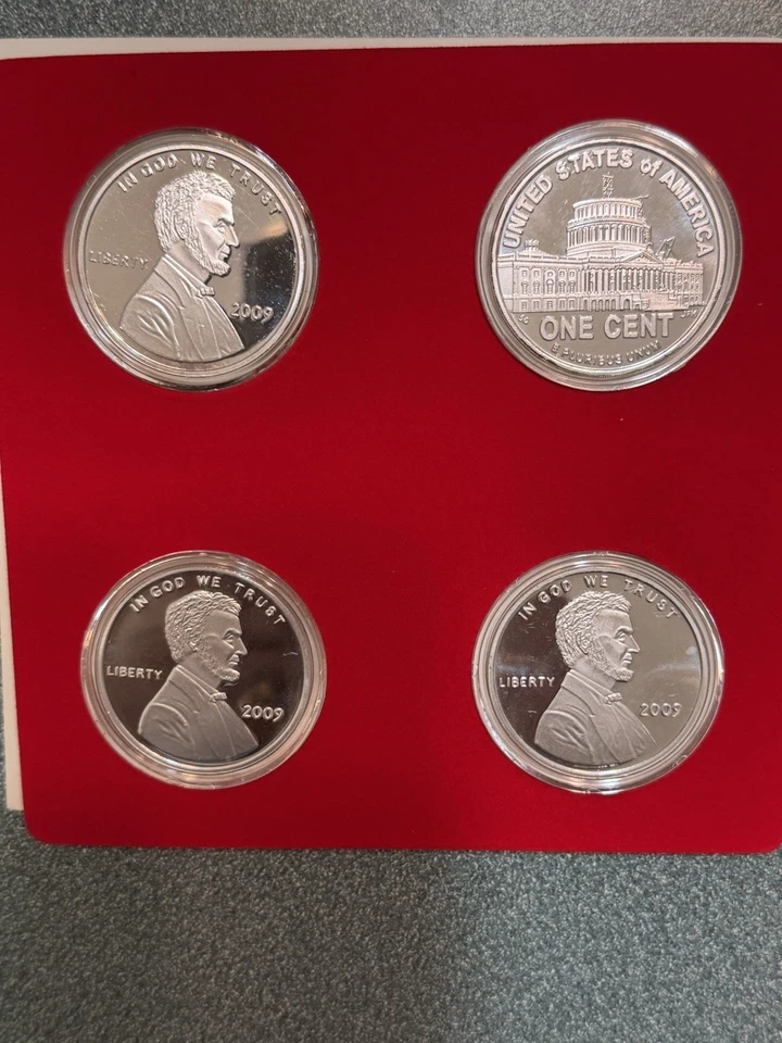 2009 Lincoln 1 Cent Set Of Four Silver 1 Oz Rounds Uncirculated Commemorative - Image 1 of 3