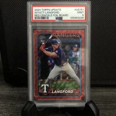 2024 Topps Update-Rookie Debut Wyatt Langford  Red Crackle Foilboard /199 - Image 1 of 3