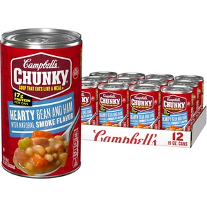 Campbell’s Chunky Soup, herzhafte Bohnensuppe mit Schinken, 19 Unzen Dose (12er-Kiste) - Bild 1 von 12