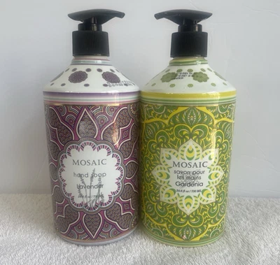 Jabón líquido de manos de mosaico de 2 quilates, lavanda, Gardenia XL tamaño 24,6 fl oz Ea. Nuevo Foto 1 de 4