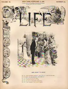 1887 Life February 10 Chinese Ball; Rose Coughlan; Mrs. Emmons is found sane - Picture 1 of 1