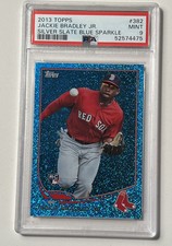 2013 TOPPS SILVER SLATE BLUE SPARKLE #382 JACKIE BRADLEY JR PSA 9 MINT 475