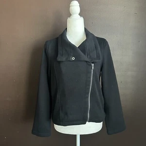 Old Navy Girls size XXL 16 Motorcycle Jacket Black Zip Front - Picture 1 of 5