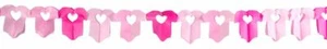 BABY GIRL PINK PAPER GARLAND ROMPER SUITS WITH HEARTS BABY SHOWER 6M - Picture 1 of 1