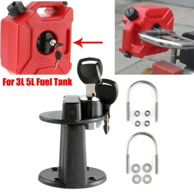 For 3L 5L Fuel Tank Mount Petrol Can Jerry Cans Key Bracket Holder Lock Fastener - Image 1 of 4