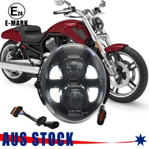 Black Hi/Lo LED Projection Headlight Harley V Rod V-Rod VROD VRSC VRSCF VRSCDX - Picture 1 of 12