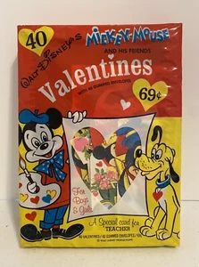 Vintage Walt Disney’s 40 Mickey Mouse & Friends Valentines Day Cards New sealed - Picture 1 of 9