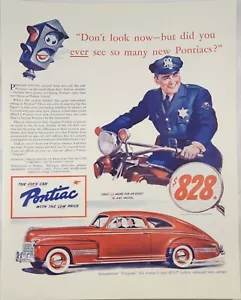 1941 Pontiac General Motors Red Car Vintage Ad 14 x 10 dont look now - Picture 1 of 1