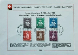 Suiza • 1958 Bureau International de L'education #164 - Cancelado 22/09/58 - Imagen 1 de 1