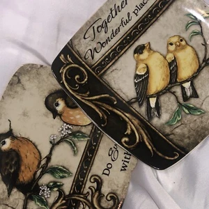 Carson Home Accents Plates Birds Together Is Wonderful Everything Is Love /2a - Picture 1 of 6