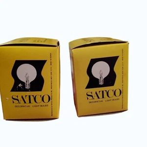 2 SATCO 25W Globe Light Bulb G16 1/2 Candelabra Base NOS - Picture 1 of 4