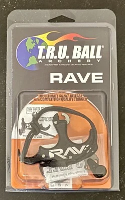 T.R.U. Ball Archery Thumb Release Rave 3 Finger Black New - Image 1 of 2