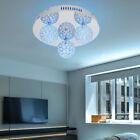 Design Decken Lampe Kristall Glas Kugel Chrom Wohn Zimmer LED RGB Fernbedienung