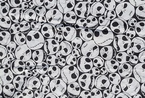 Nightmare Christmas/Disney Jack Skellington 35x41 Black/White Cotton Fabric - Picture 1 of 1