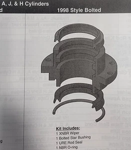 Miller Fluid Power 1-3/4" 051-KR075-175 Kit guarnizioni boccola asta, stile bullonato (1998) - Foto 1 di 1