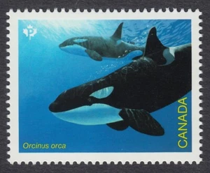 Canada 2022 * ENDANGERED WHALES *ORCA, KILLER WHALE * Single from Souvenir Sheet - Imagen 1 de 1