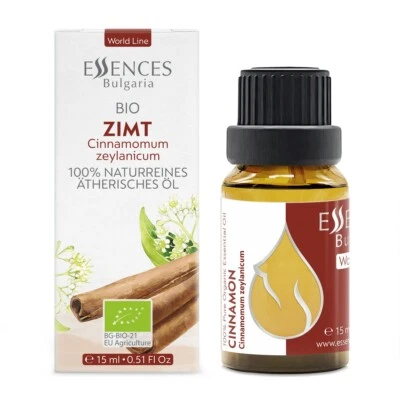 ESSENCES BULGARIA BIO Ceylon-Zimtöl - 100% Naturreines, Ätherisches Öl (15 ml)