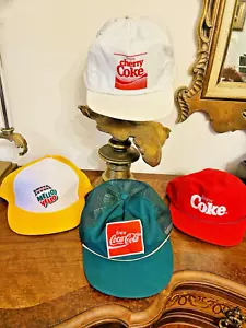 LOT 4 Vintage Coca Cola Coke MelloYello Trucker Cap Snapback Hats New Old Stock - Picture 1 of 8