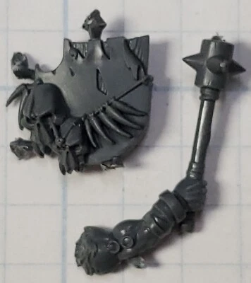 Warhammer Ogor Mawtribes Bits Ungor Beastmen Champion Skull Shield Raised Mace - Image 1 of 2