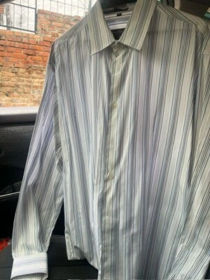 Camisa Salvatore Ferragamo Algodón Rayas Multicolor Talla XXL Hecha en Italia Foto 1 de 4