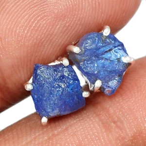 Natural Tanzanite Rough - Tanzania 925 Sterling Silver Earrings Jewelry CE36727 - Picture 1 of 1