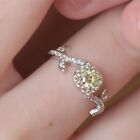 18K White Gold GF 0.5 carat women's wedding Ring Simulated light yellow Diamond