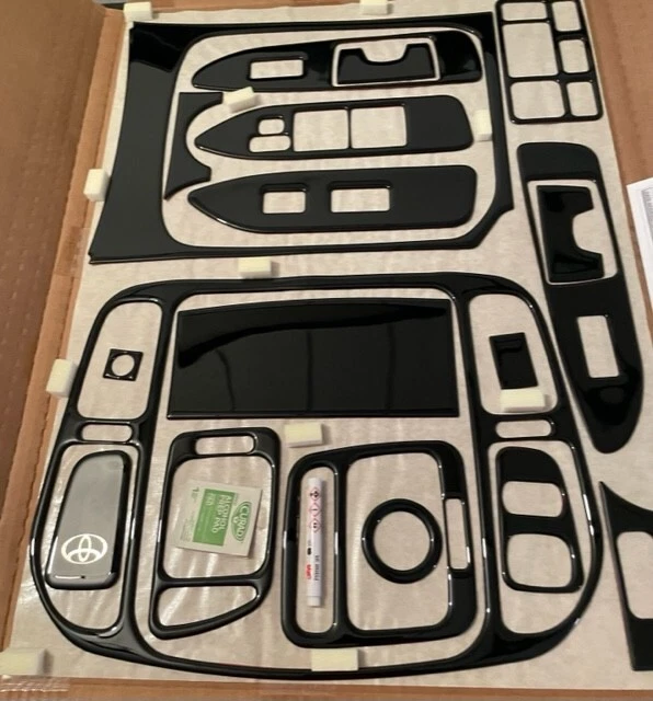 PARA TOYOTA LAND CRUISER 98 99 00 01 02 PIANO PRETO PAINEL KIT DE ACABAMENTO INTERIOR - Imagem 1 de 4