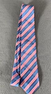 Tiziano Italy Men's Tie Italian Striped Design Pattern pink blue - Picture 1 of 7
