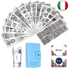 Biutee Kit Nail Stamping 15pcs Piastra Metallica per Stamping Unghie con 1