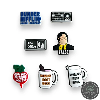 The Office - Sports Mode Charms for Crocs Shoes - Dwight Idiot Coffee Funny TV