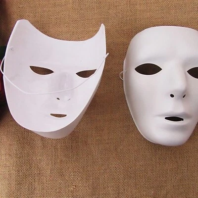 10Pcs New Male DIY White Face Masks Party Favor - image 1 of 4
