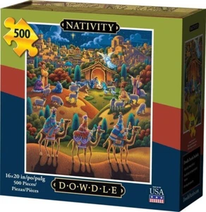 NEW Dowdle Puzzle Nativity Christmas Holy Folk Art 500 Piece Jigsaw Puzzle 16x20 - Picture 1 of 4