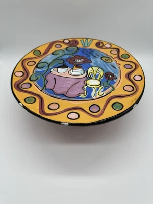 Pedestal redondo 12" prato de bolo colorido Kelly Jo design para fábrica de cheesecake - Imagem 1 de 4