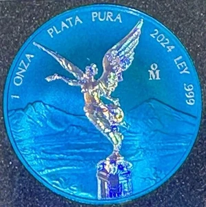 🇺🇸 LIBERTAD Space Blue 1oz Silver Coin Mexico 2024 Beautiful Coin! - Picture 1 of 15