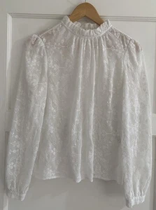 SEZANE - Women’s Embroidered Sheer Top / Blouse Size EUR 36 / UK 8 - Picture 1 of 16