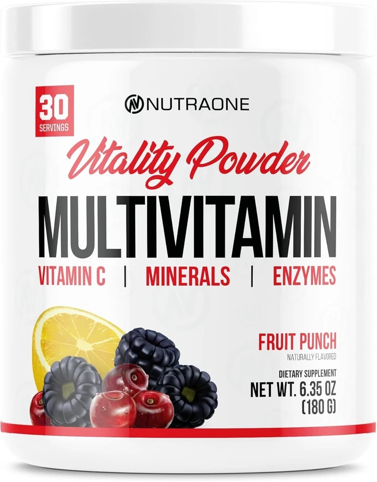 Vitamina en polvo NutraOne Vitality, ponche de frutas, 30 porciones, apoyo inmunológico Foto 1 de 4