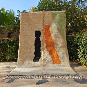 Alfombra naranja Marruecos, alfombra de lana de oveja, alfombra naranja, naranja marroquí 5x7, alfombra - Imagen 1 de 11